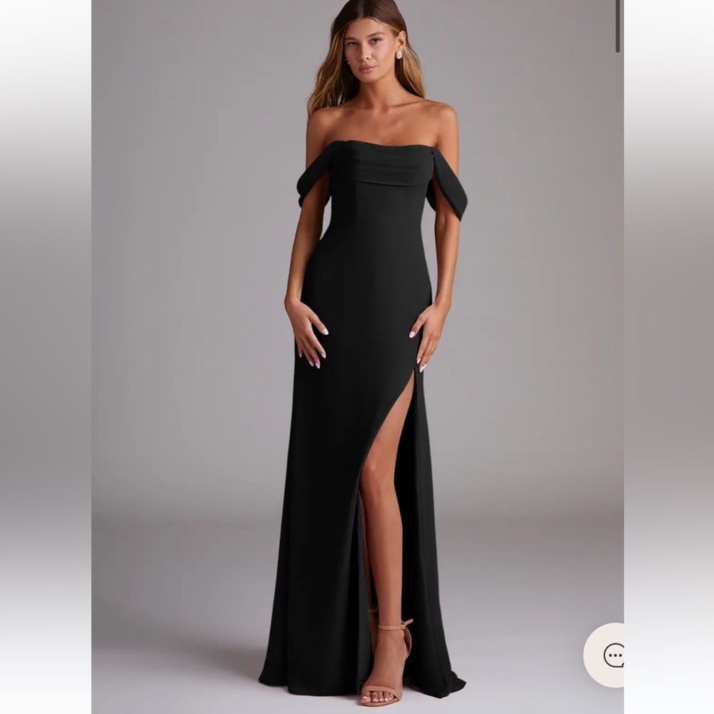 Azazie Black Off-Shoulder Wedding Dress